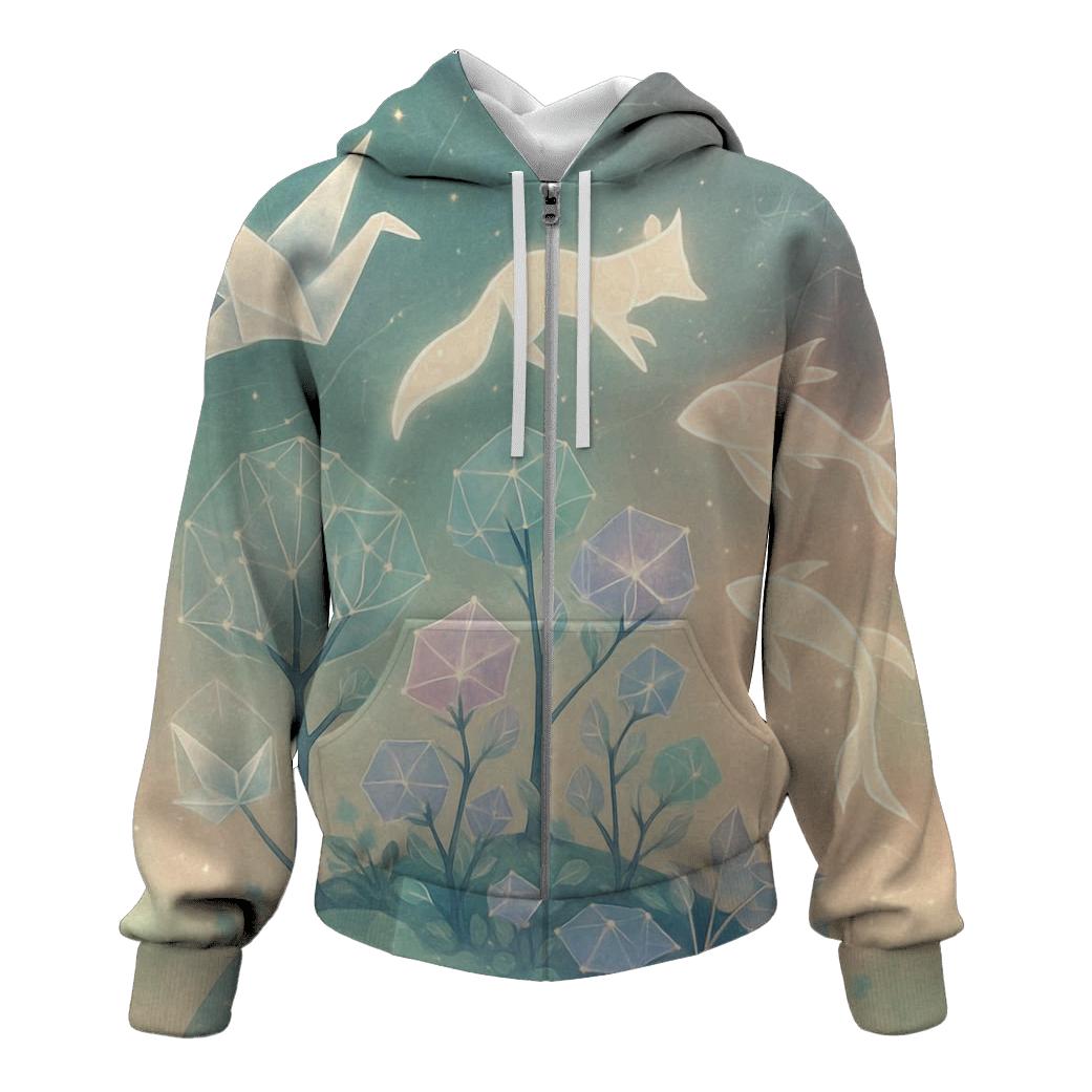 Quantum Origami Garden graphic hoodies