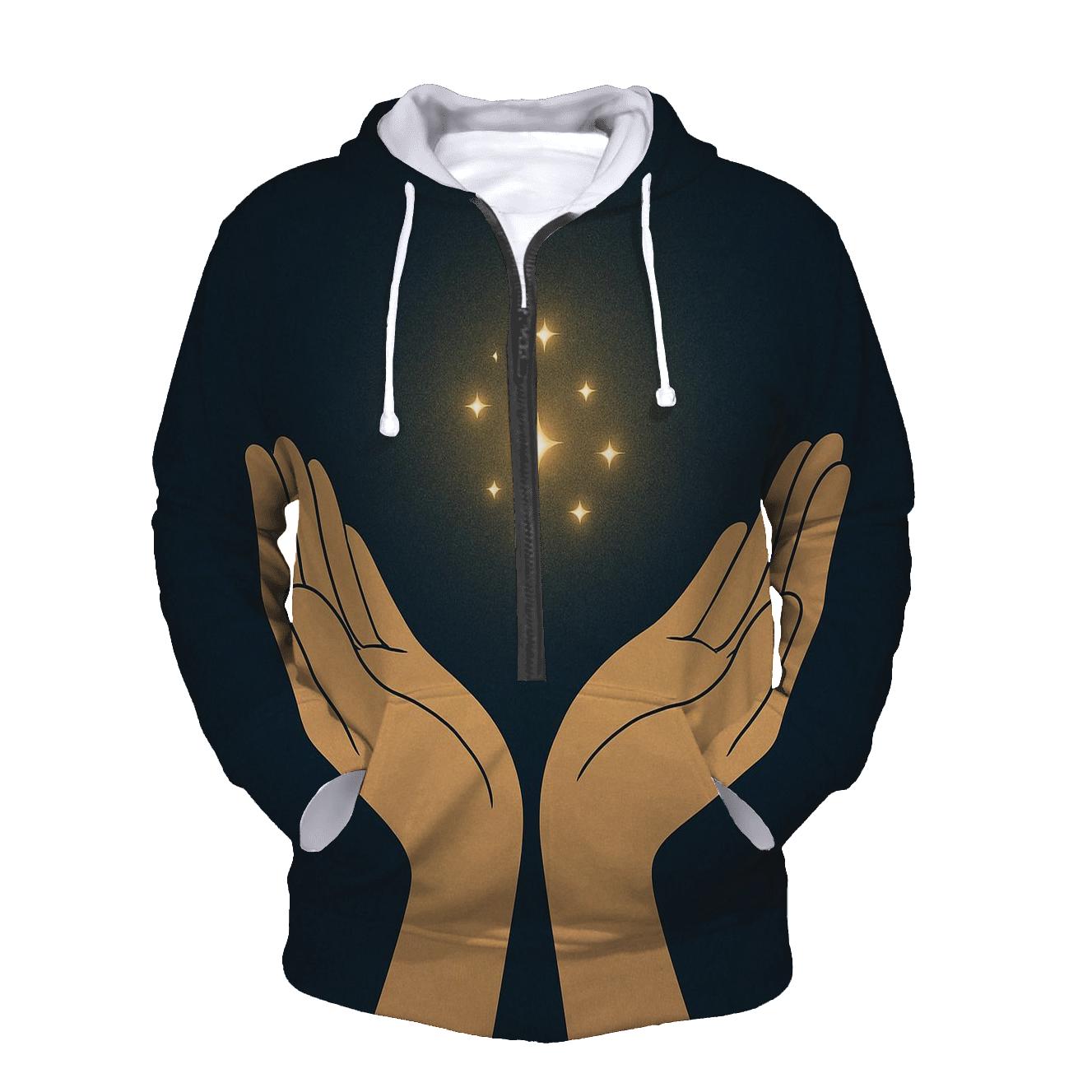 Hands Cradling Starlight designer hoodies