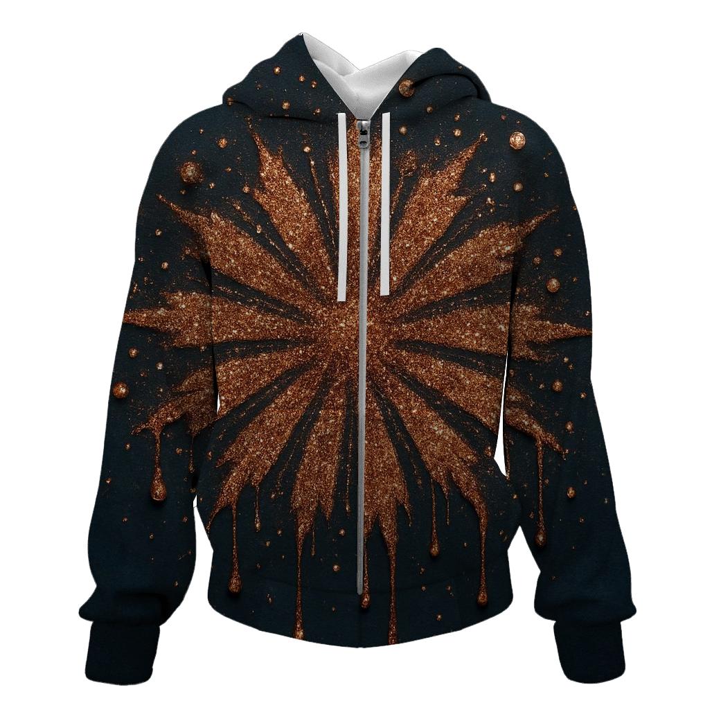Gilded Meteor Bloom premium hoodies