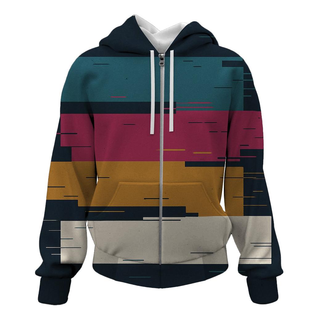 Analog Glitch Bars printed hoodies