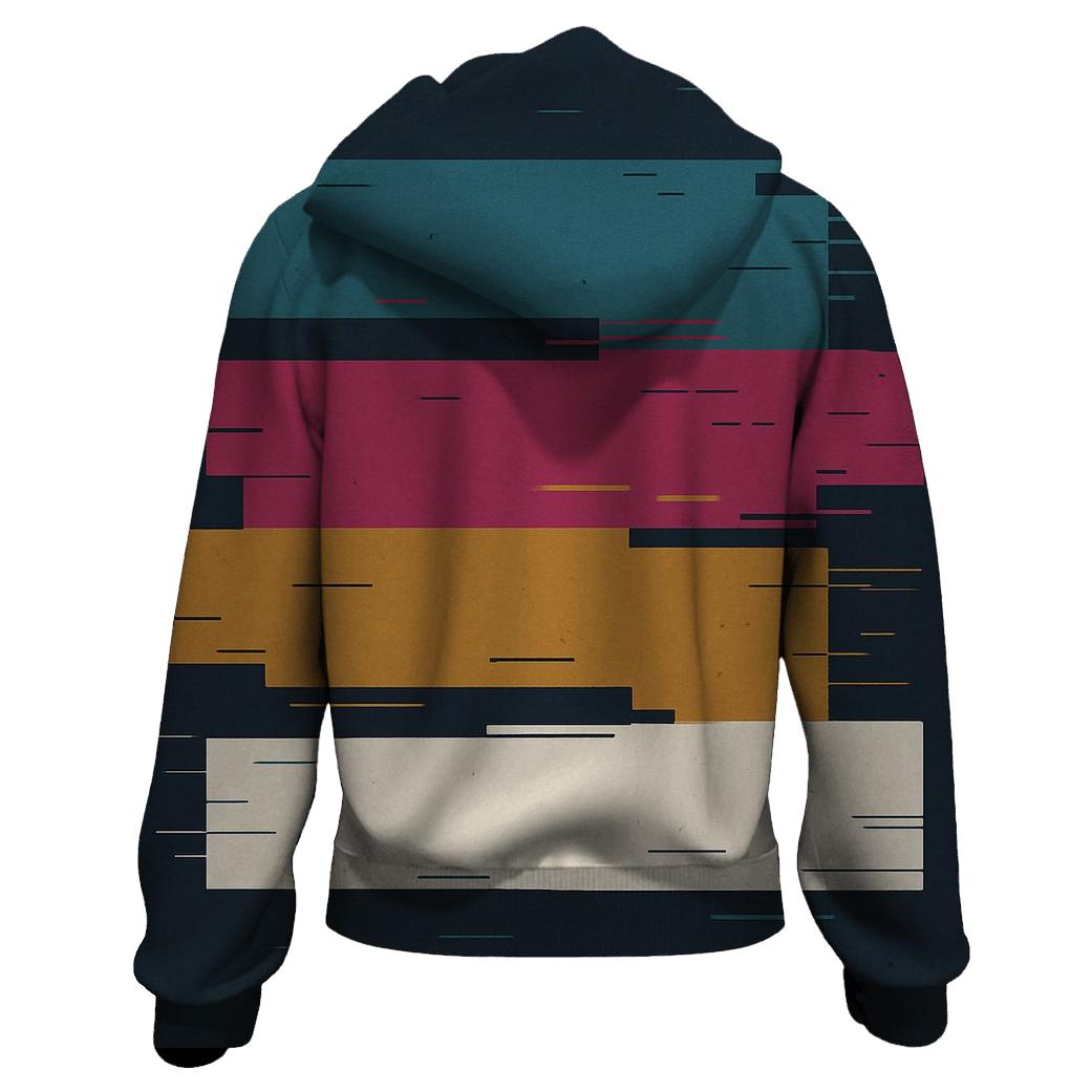 Analog Glitch Bars printed hoodies