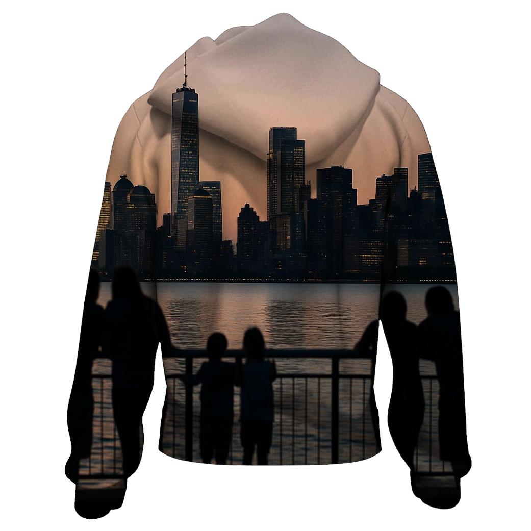 Financial District Skyline From Staten Island Esplanade zip-up hoodies