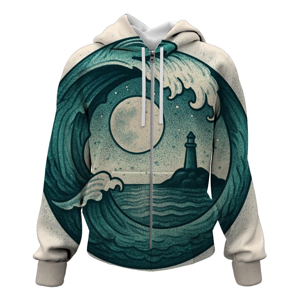Tidal Moon Ouroboros printed hoodies