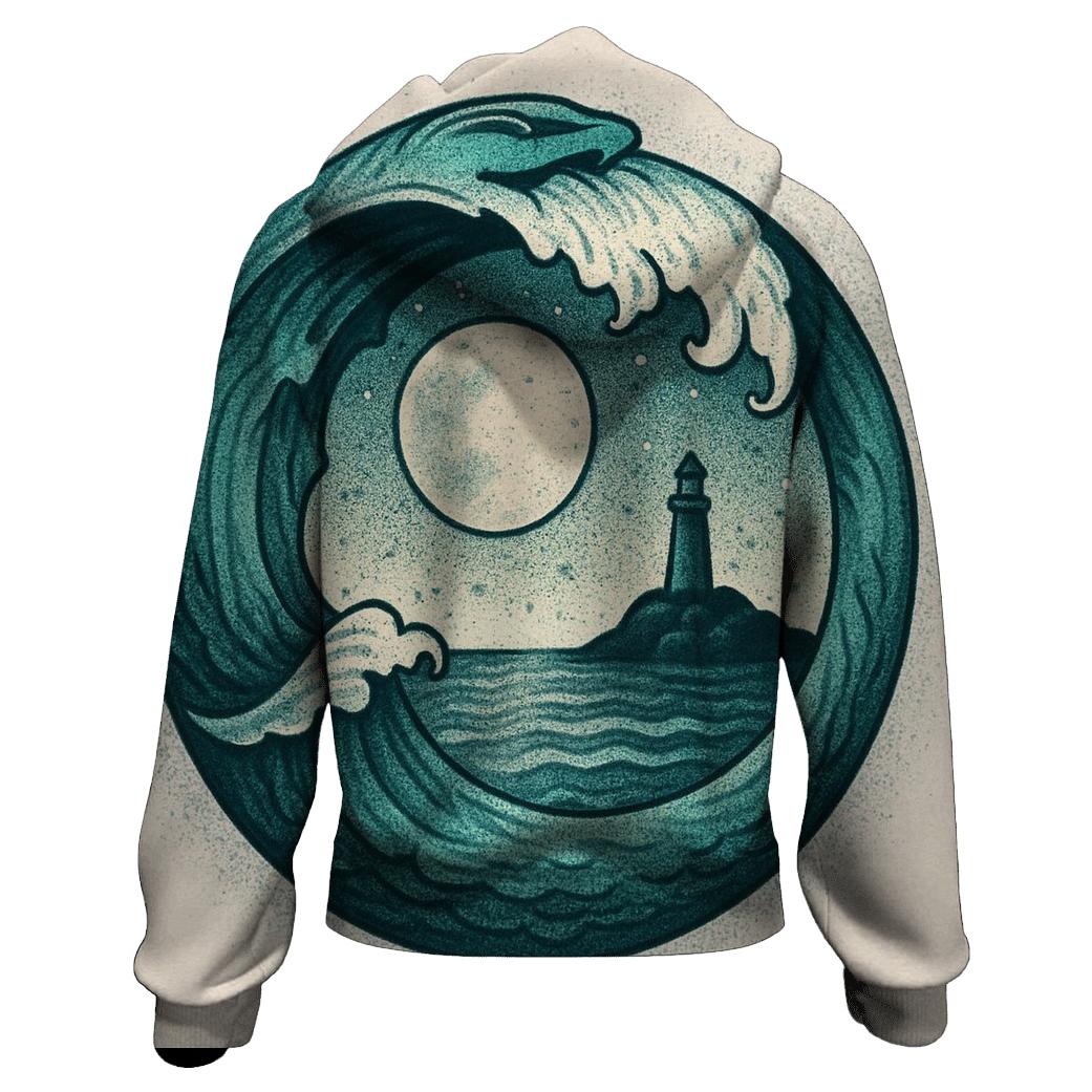 Tidal Moon Ouroboros printed hoodies