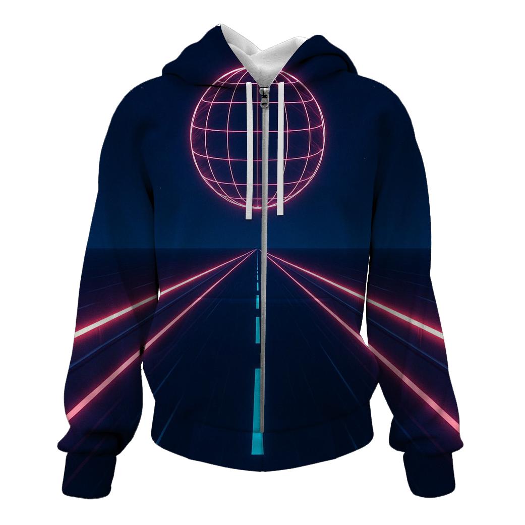 Neon Highway Night Run pullover hoodies
