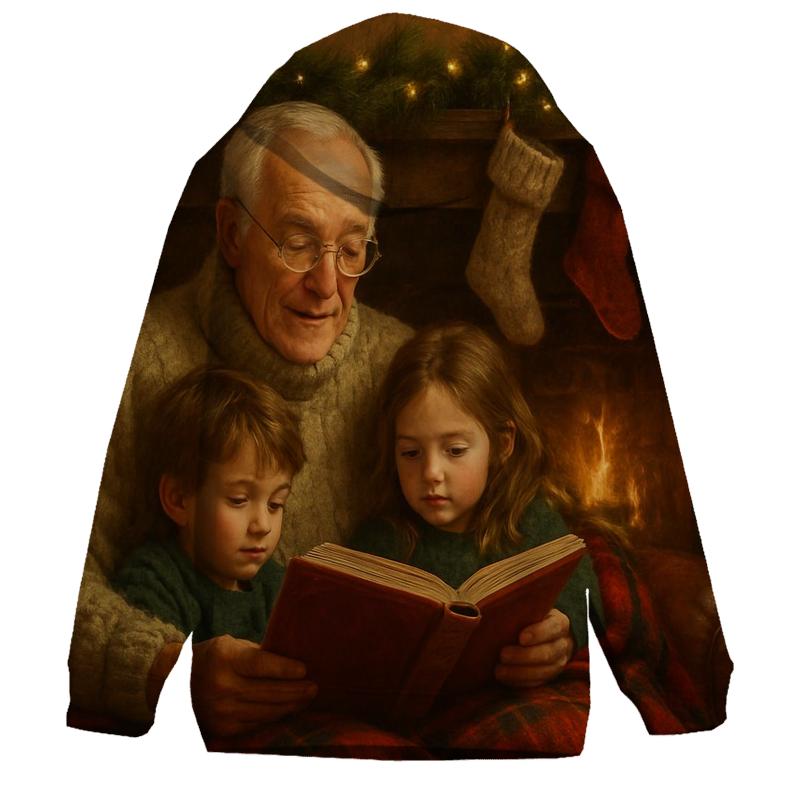 Candlelit Christmas Eve Storytime embroidered hoodies