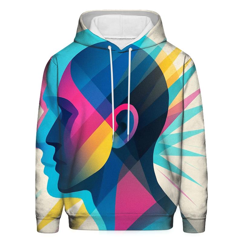 Prismatic Echo Portrait graphic hoodies