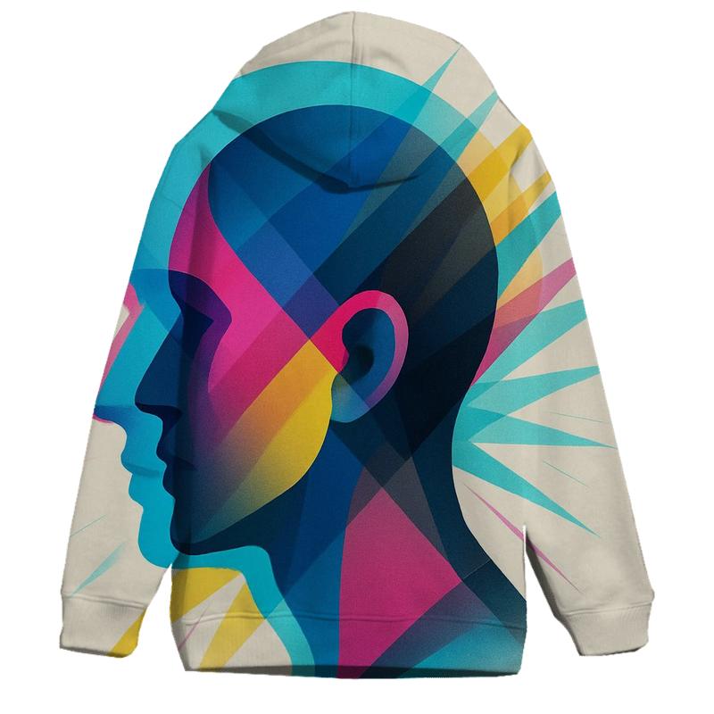 Prismatic Echo Portrait graphic hoodies