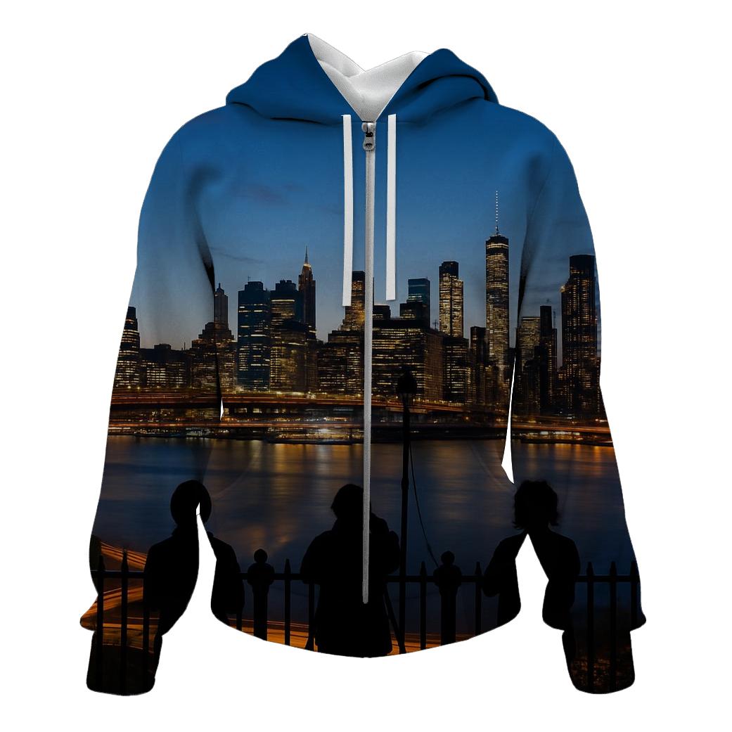 Brooklyn Heights Promenade Blue Hour Panorama pullover hoodies