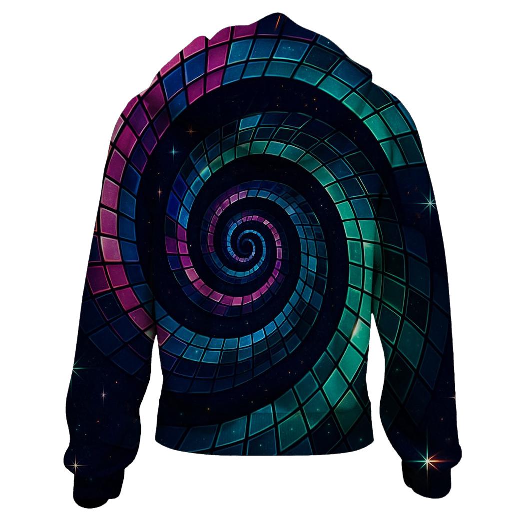 Crystalline Disco Spiral lightweight hoodies