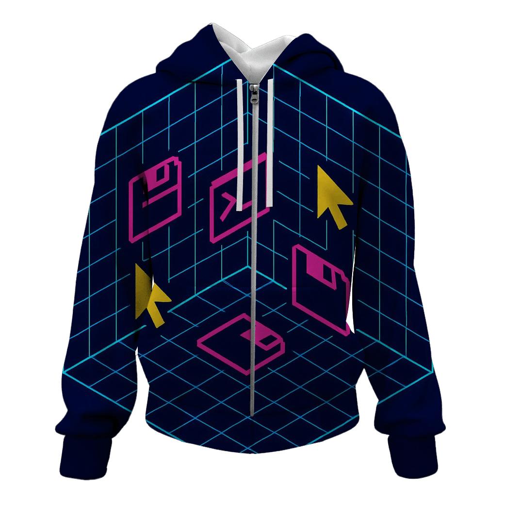 Retro Computer Grid Room hoodie styles