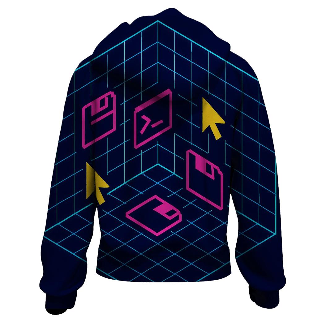 Retro Computer Grid Room hoodie styles