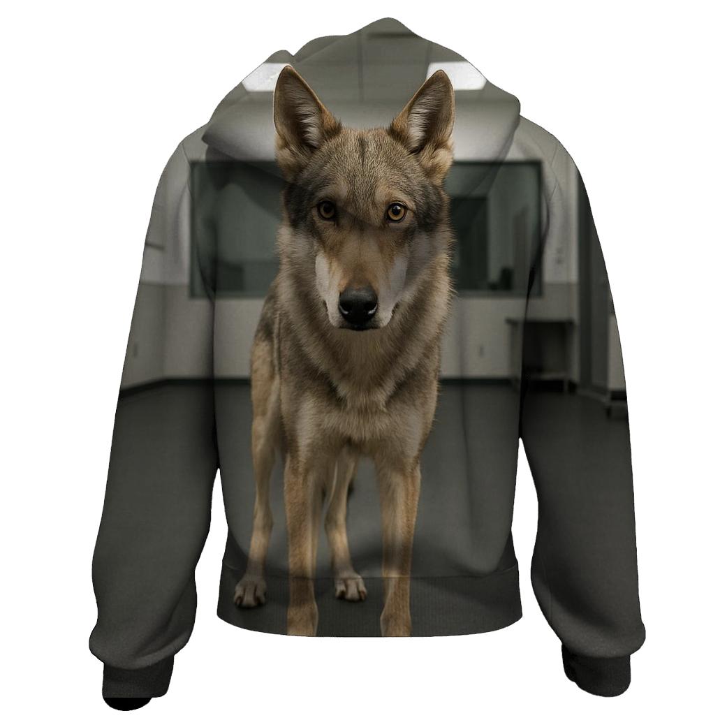 Saarloos Wolfdog In Controlled Behavior Study zip-up hoodies