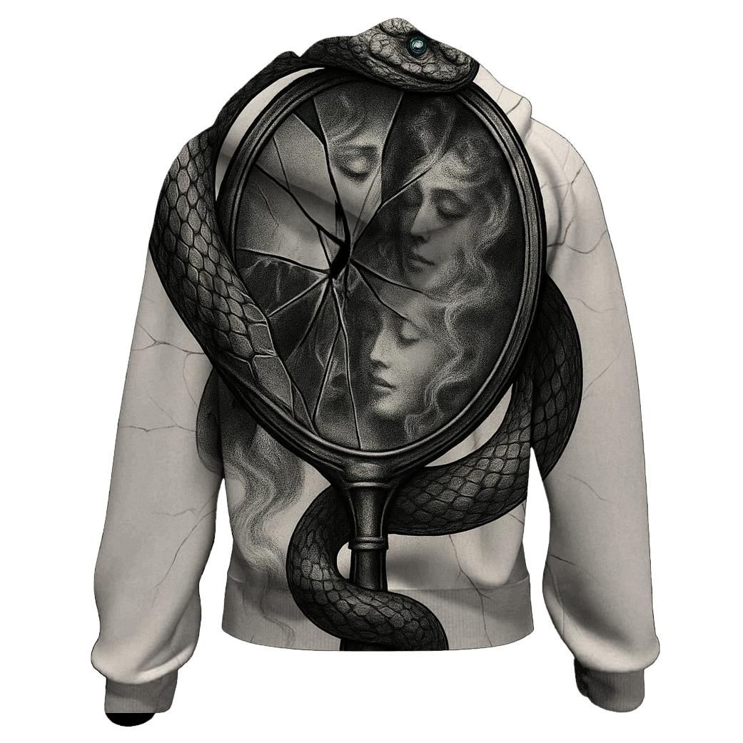 Broken Mirror Ouroboros zip-up hoodies