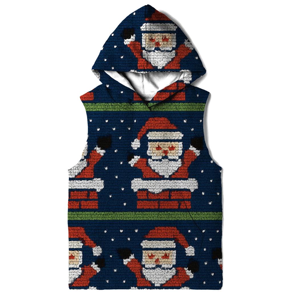Santa Chimney Stripe Design lightweight hoodies