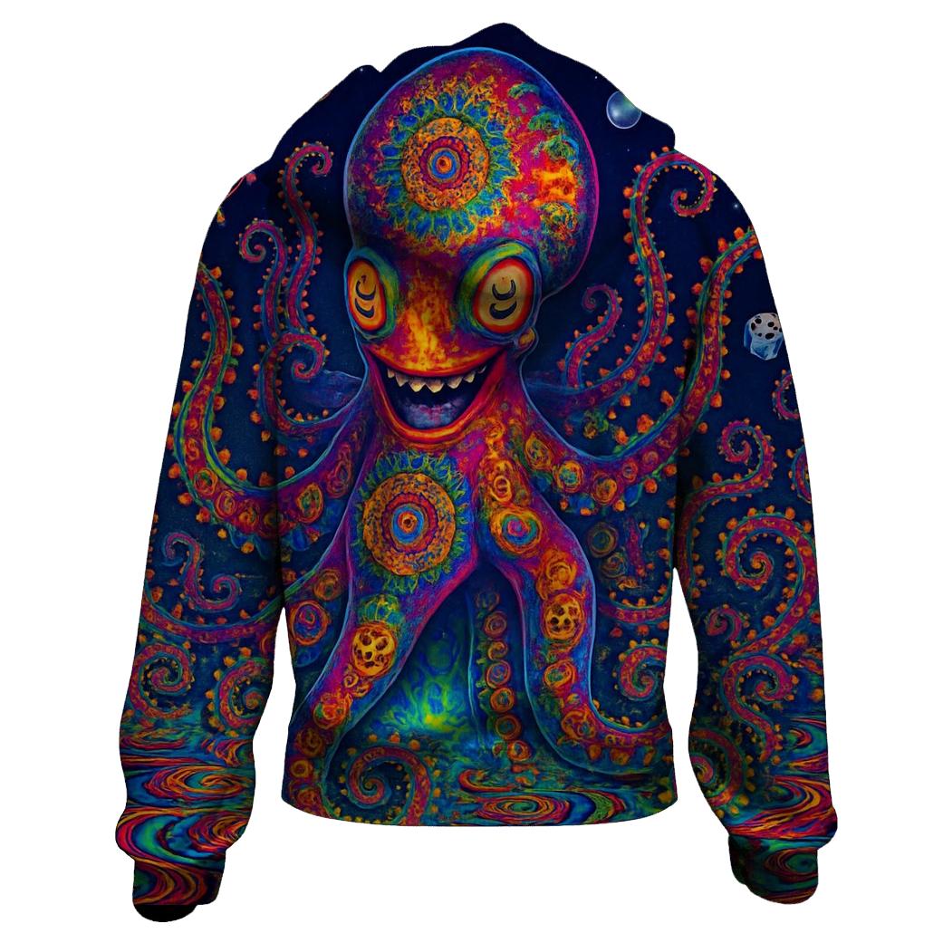 Fractal Carnival Kraken zip-up hoodies