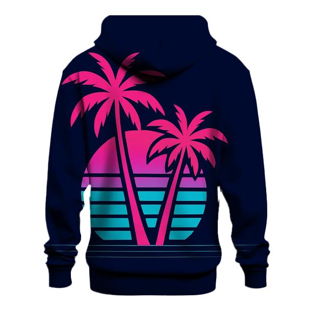 Vaporwave Palm Mirage printed hoodies
