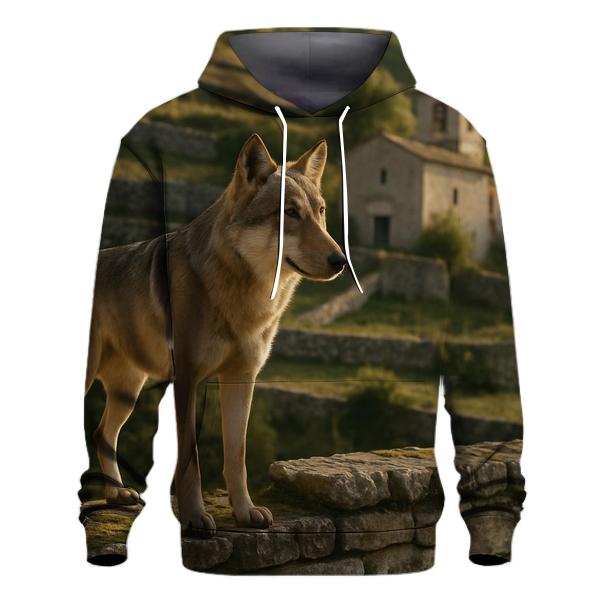 Italian Wolf At Ancient Stone Terrace hoodies fashion