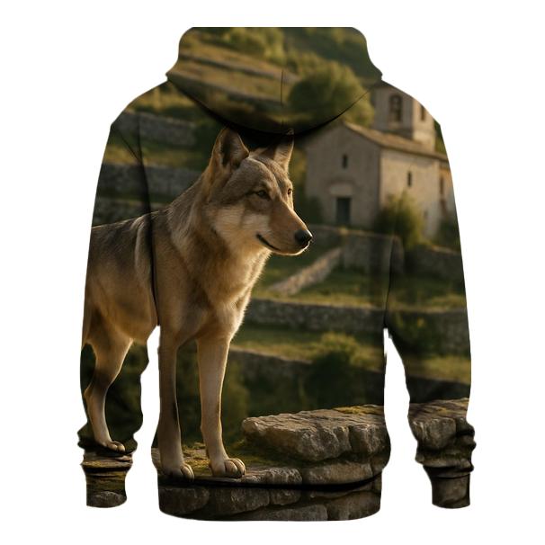 Italian Wolf At Ancient Stone Terrace hoodies fashion