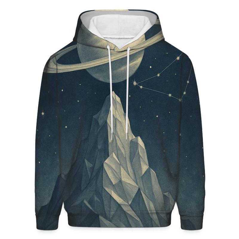 Capricorn Mountain Ringed Planet heavyweight hoodies