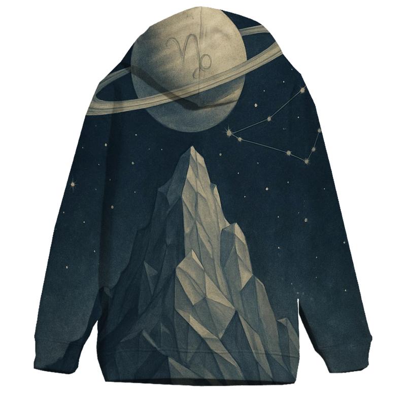 Capricorn Mountain Ringed Planet heavyweight hoodies