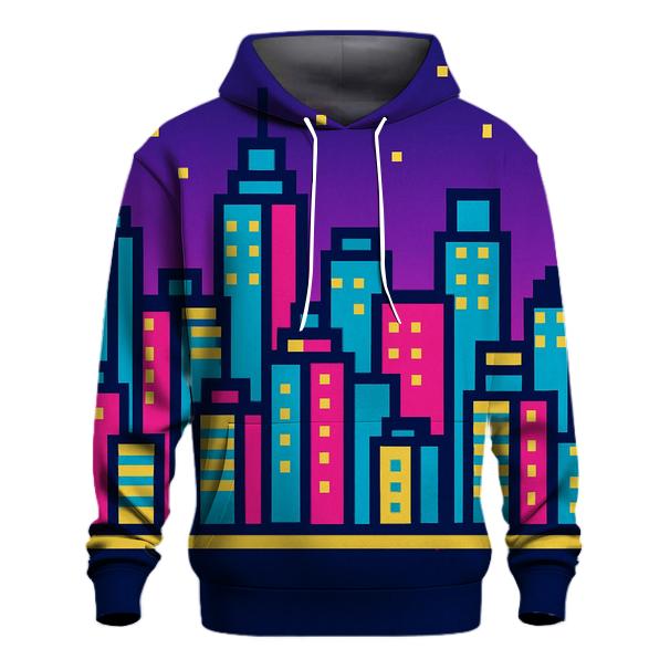 Pixel Arcade Skyline hoodie trends