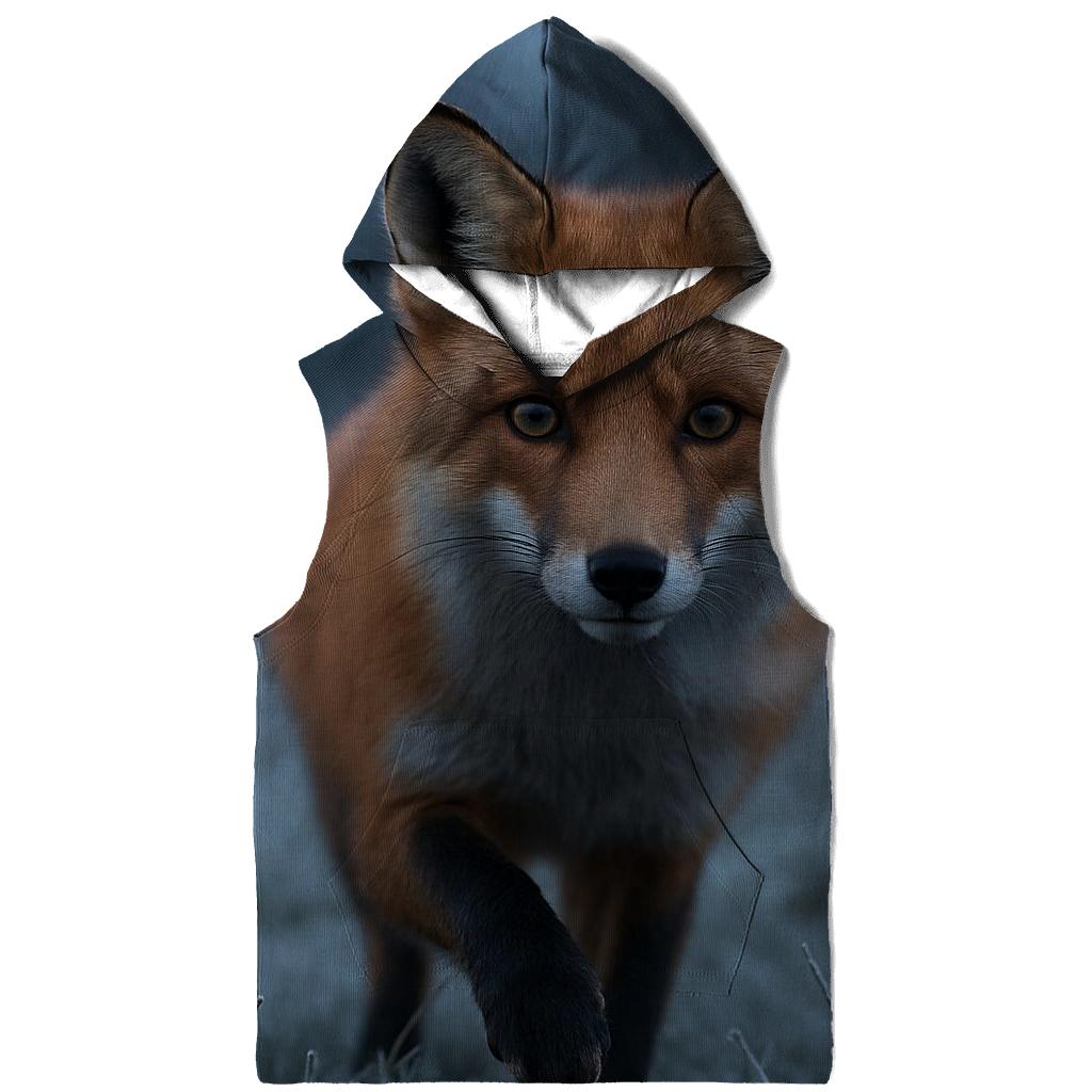 Red Fox Paused In Frosted Meadow designer hoodies