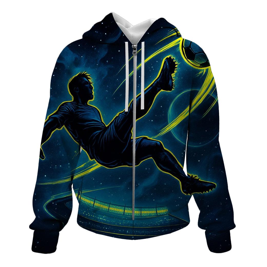 Cosmic Soccer Striker embroidered hoodies