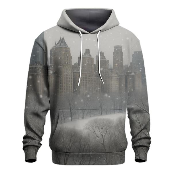 Winter Snowfall Over Central Park South pullover hoodies