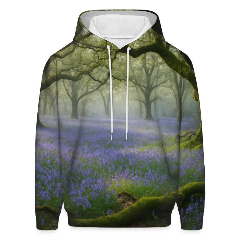 Bluebells Beneath Ancient Oak Canopy hoodie styles
