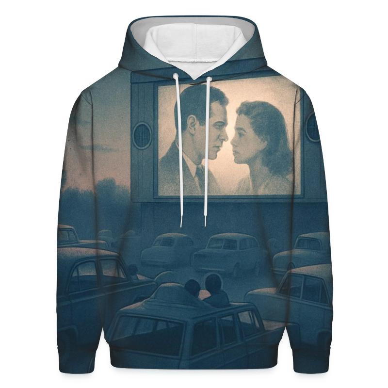 Classic Drive In Movie Night Scene embroidered hoodies