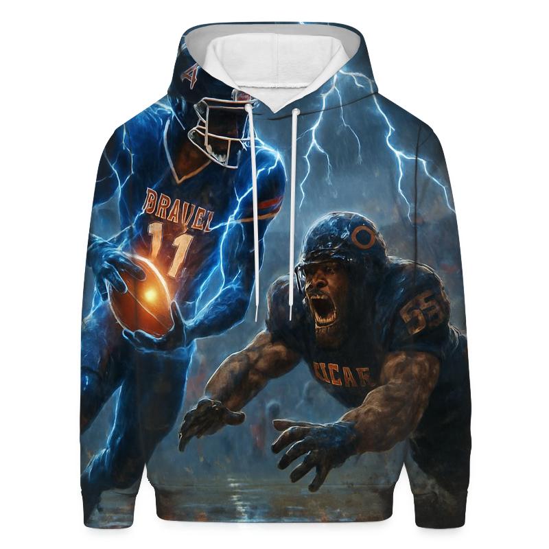Thunderstorm Over The Rivalry Field designer hoodies