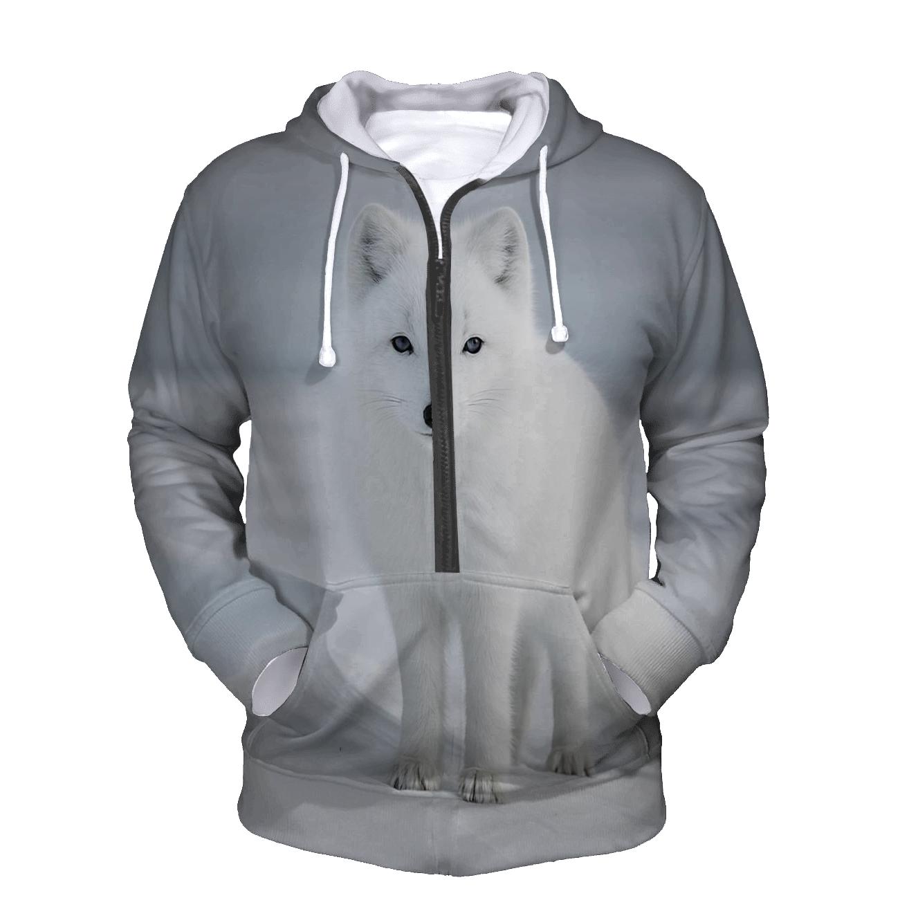 Arctic Fox On Wind Carved Ridge custom hoodies