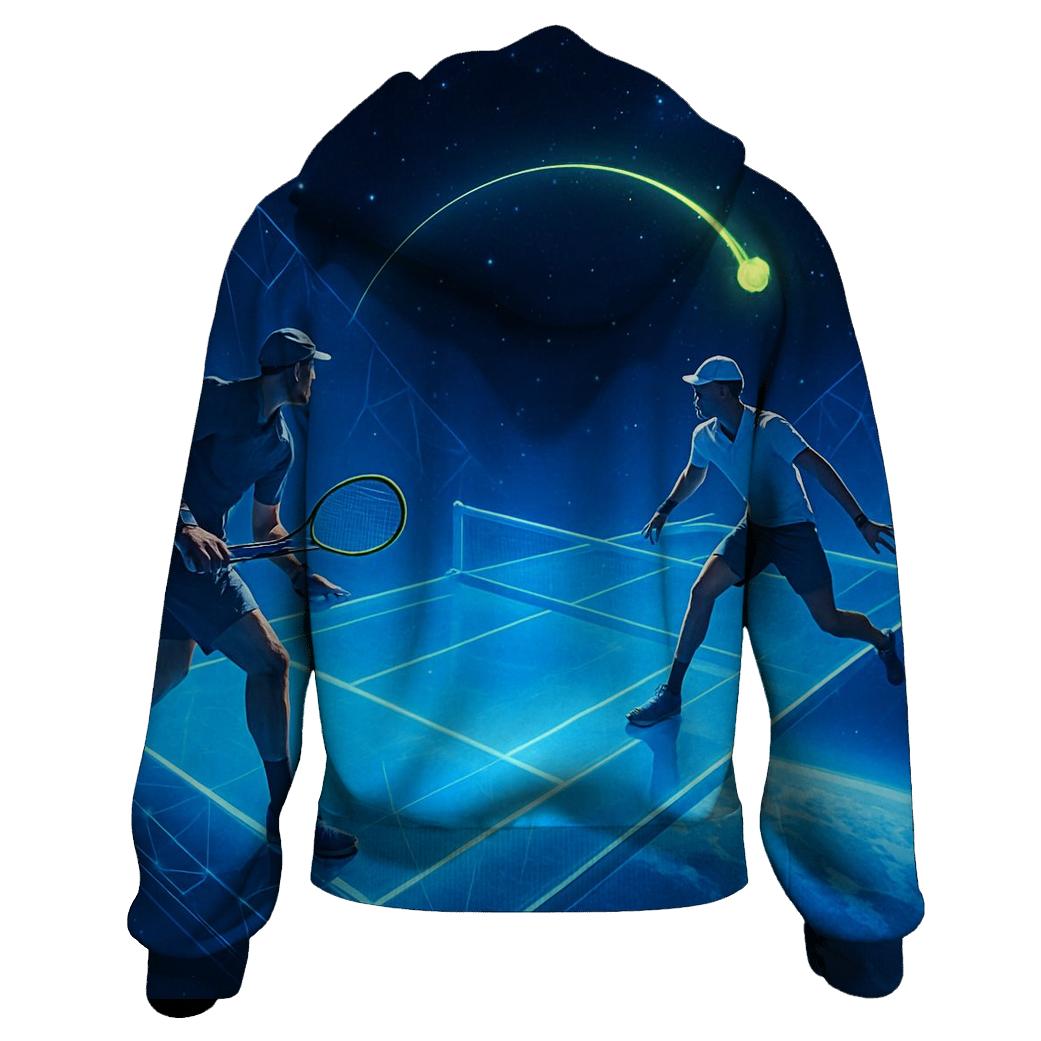 Orbital Tennis Rally graphic hoodies