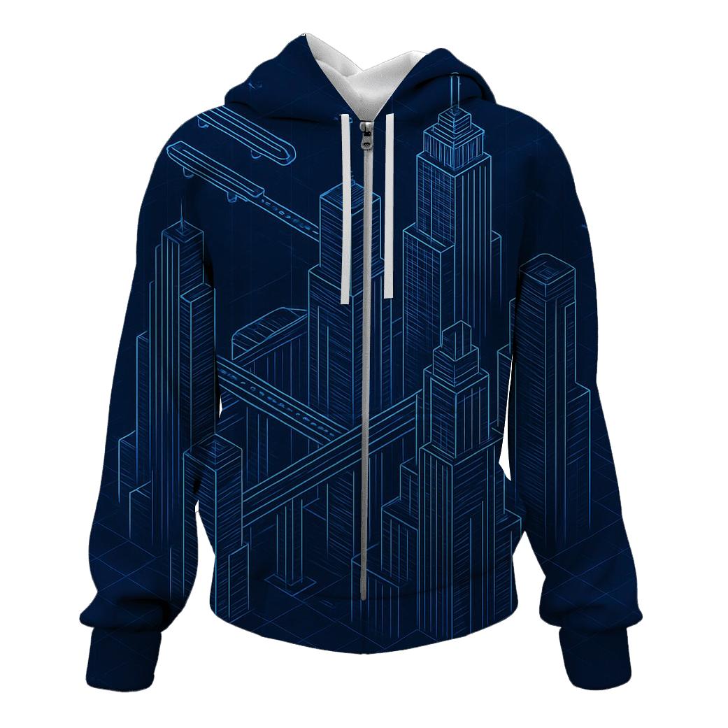 Celestial Blueprint City heavyweight hoodies
