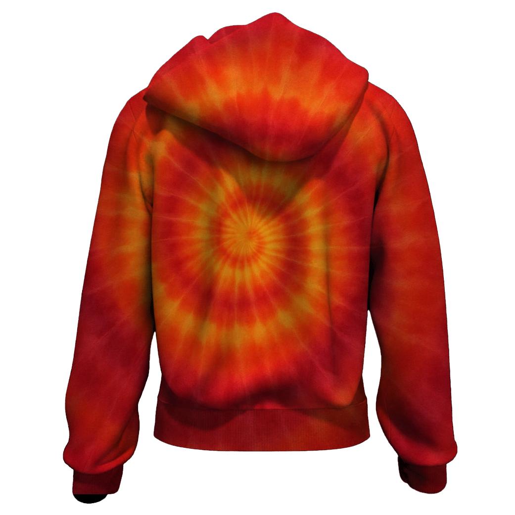 Solar Flare Spiral Overdye Panel heavyweight hoodies