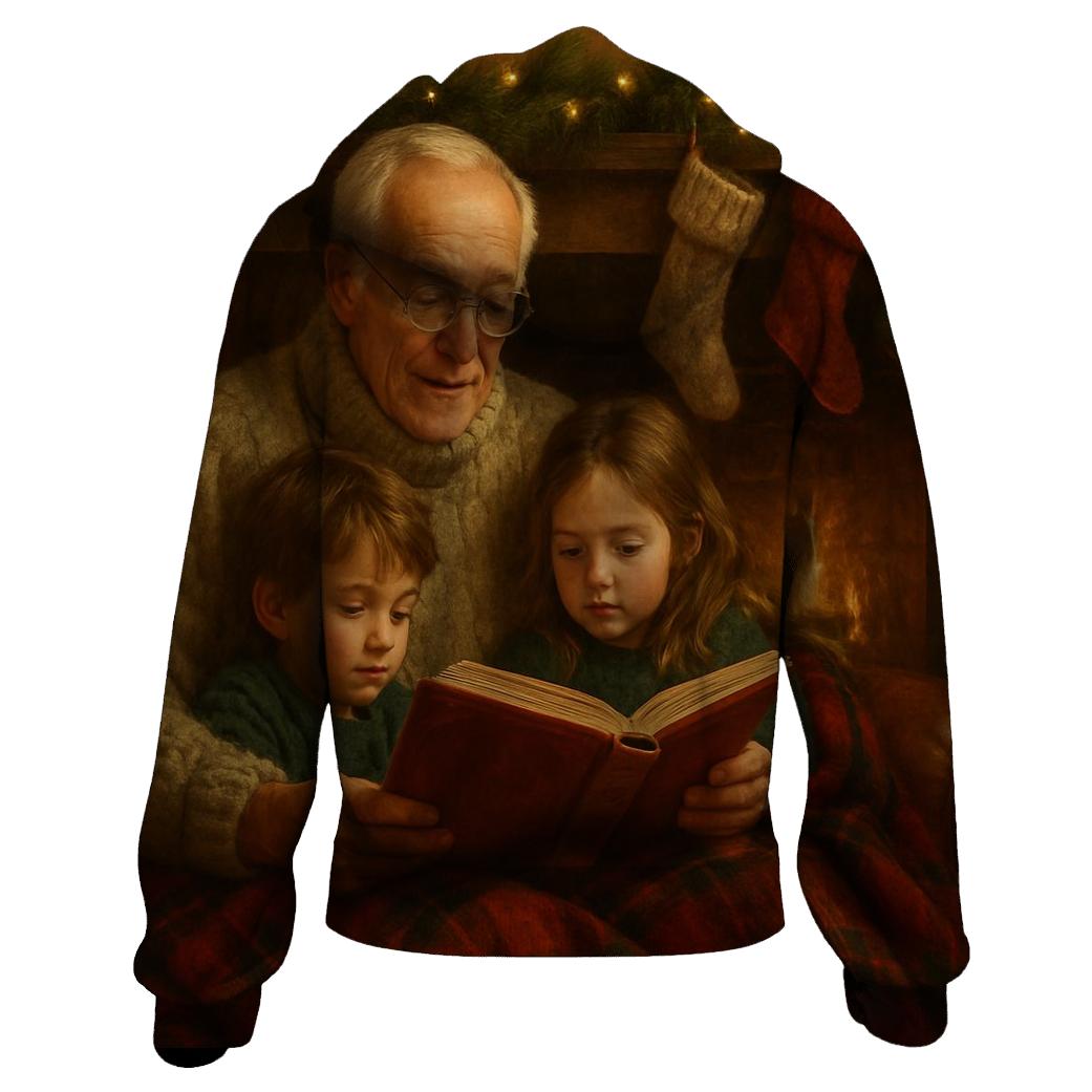 Candlelit Christmas Eve Storytime printed hoodies