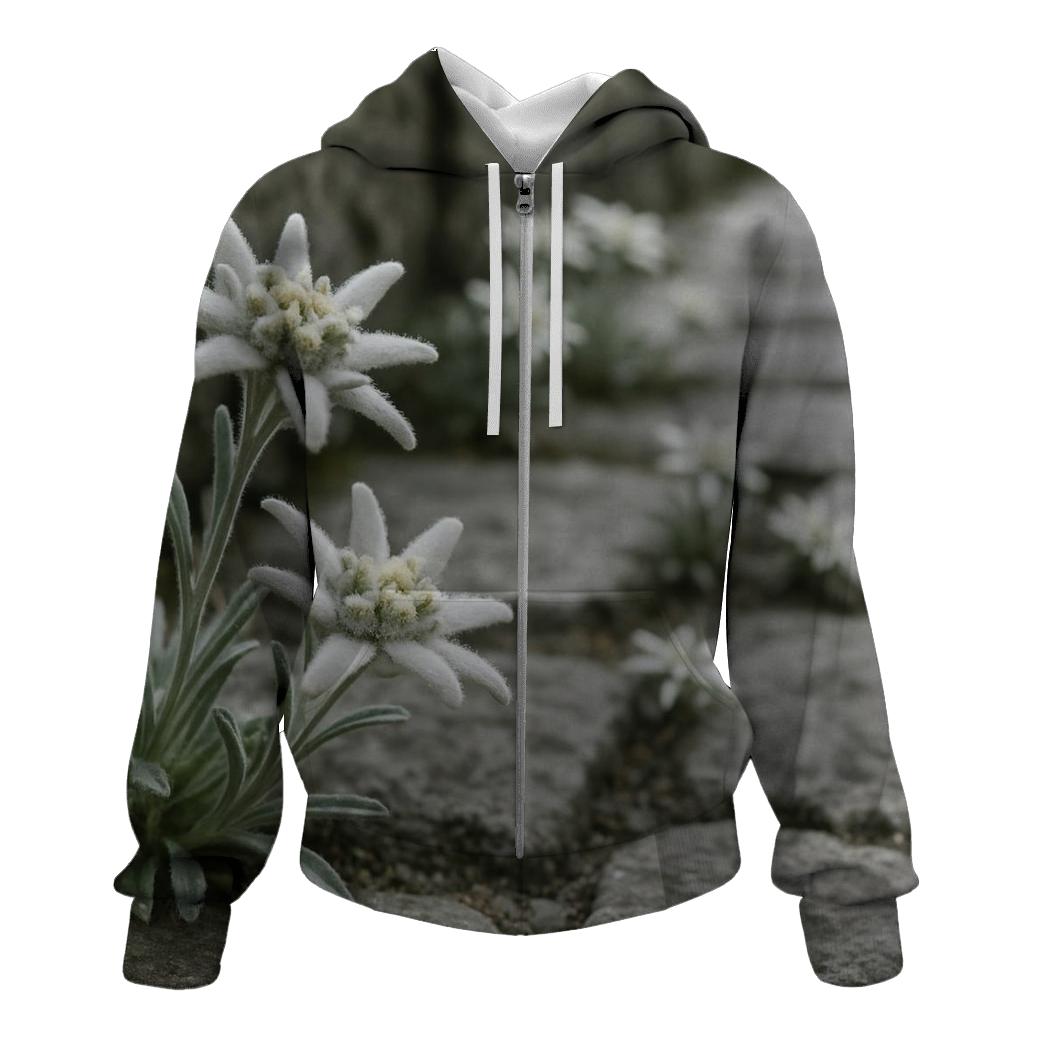 Alpine Edelweiss On Ancient Stone Path pullover hoodies