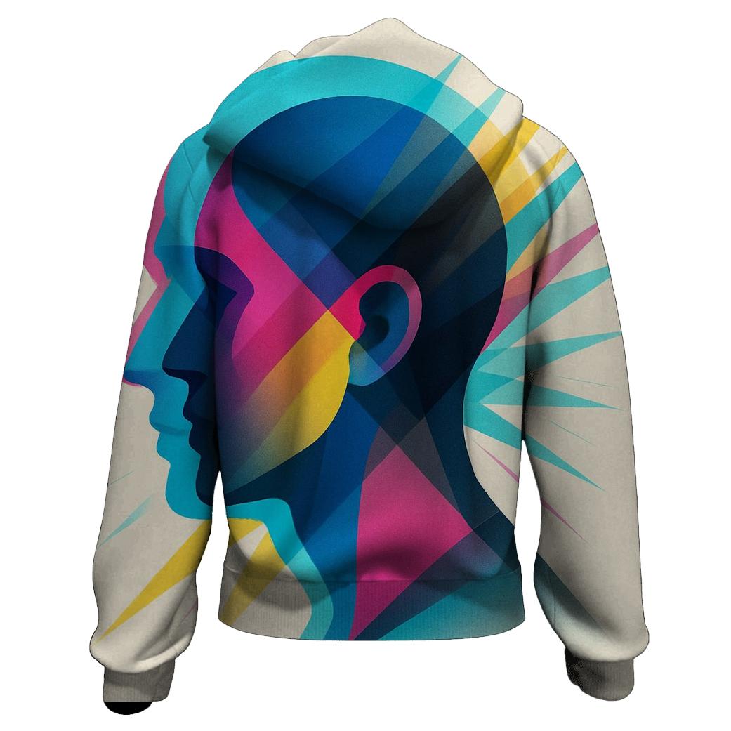 Prismatic Echo Portrait lightweight hoodies