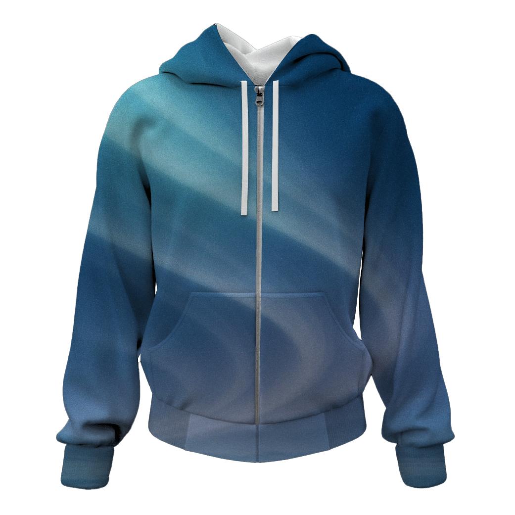 Glacial Aurora Drift embroidered hoodies