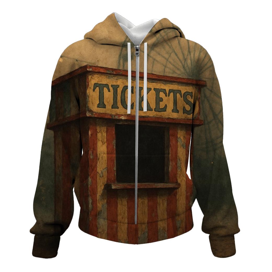 Rusty Carnival Ticket Booth Poster heavyweight hoodies