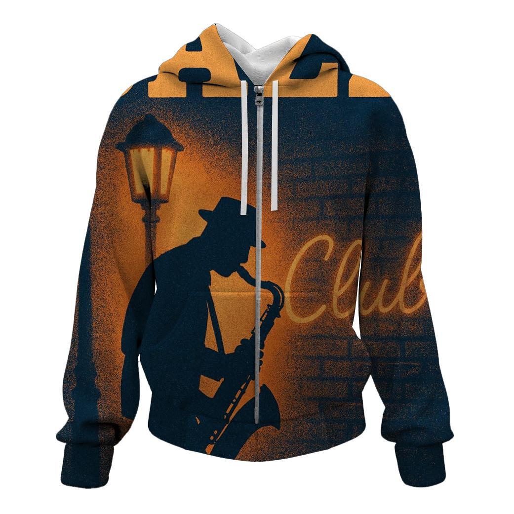 Vintage Jazz Club Night Flyer heavyweight hoodies