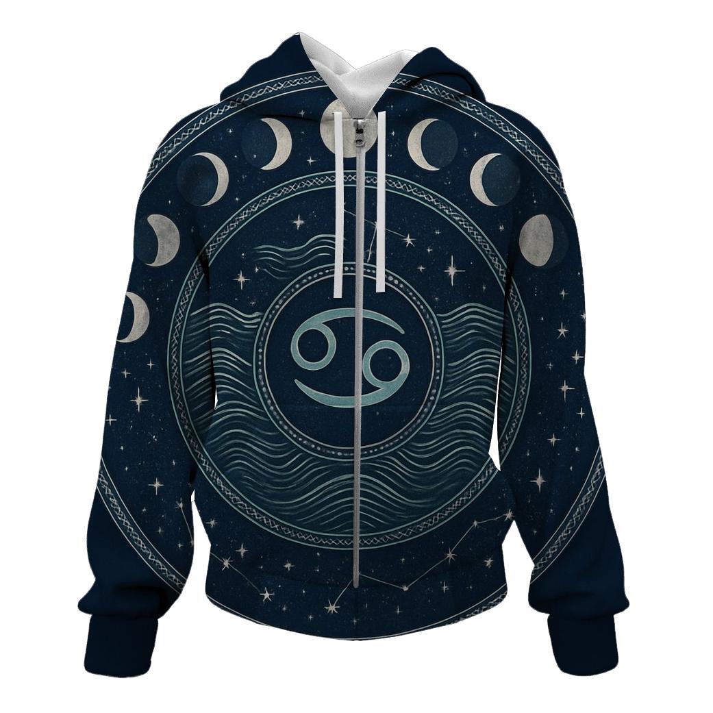 Cancer Moon Tides Mandala premium hoodies