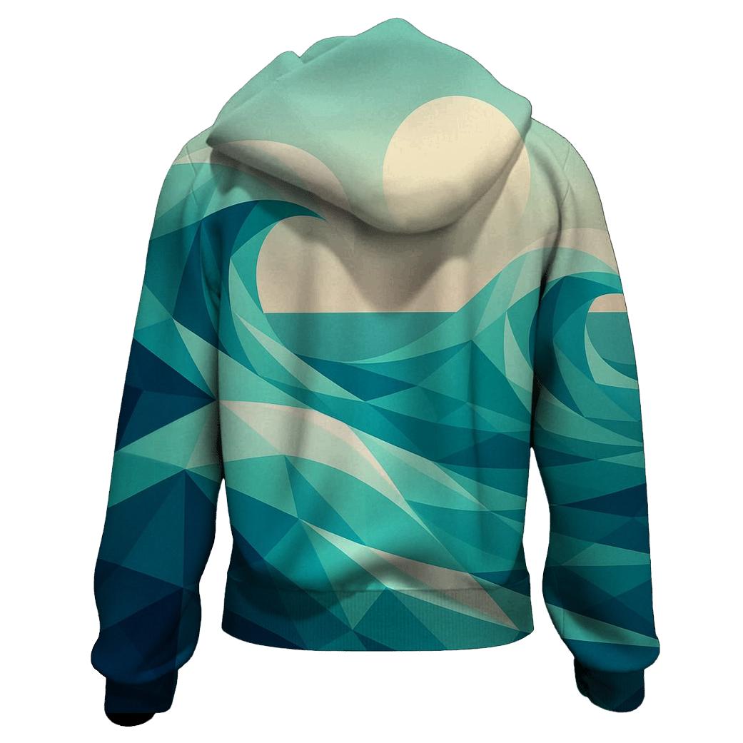 Geometric Tide Horizon embroidered hoodies