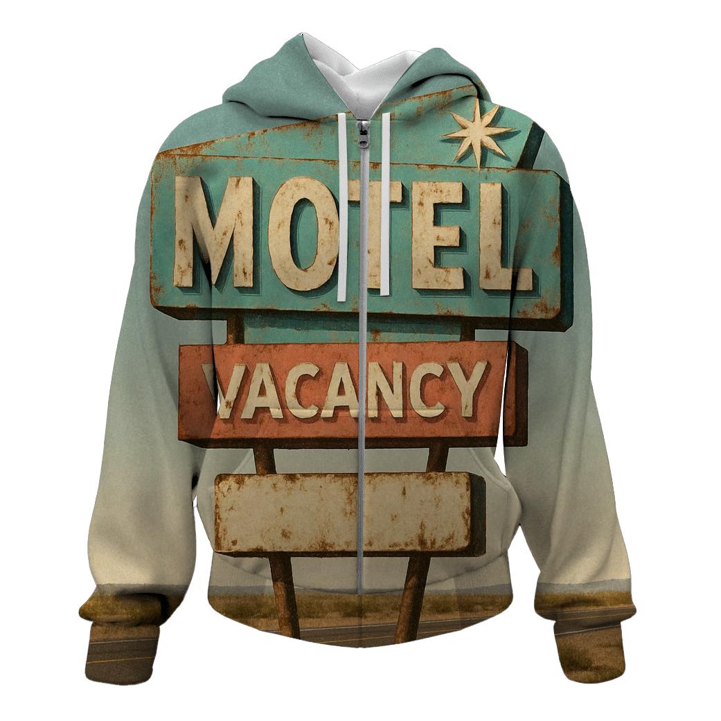 Retro Motel Roadside Sign Illustration heavyweight hoodies