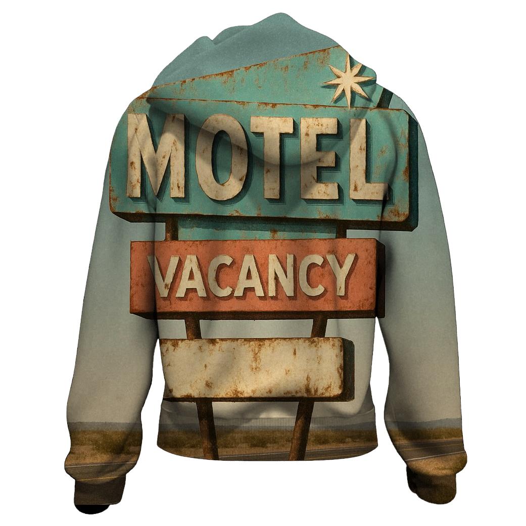 Retro Motel Roadside Sign Illustration heavyweight hoodies