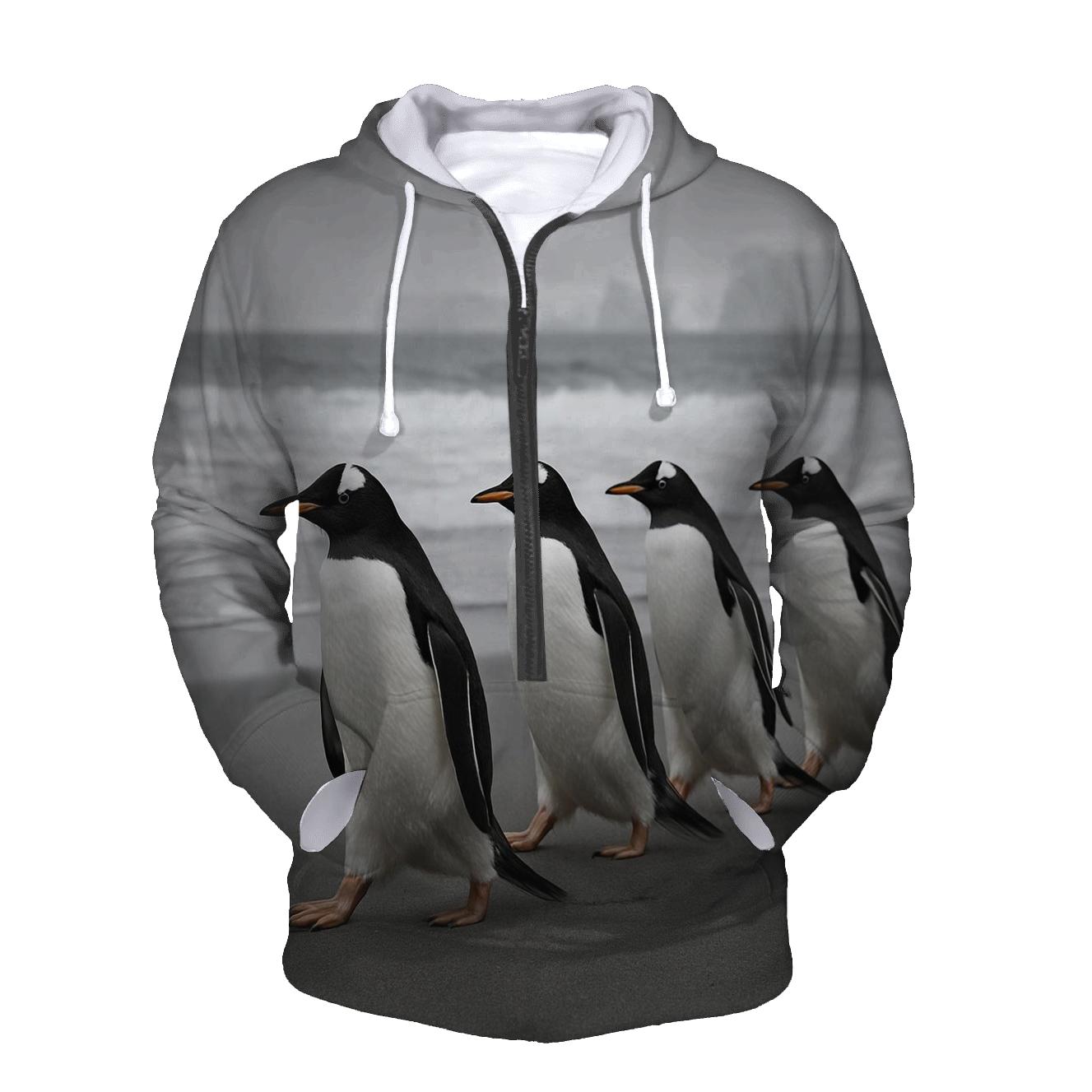 Gentoo Penguins In Coastal Drift pullover hoodies