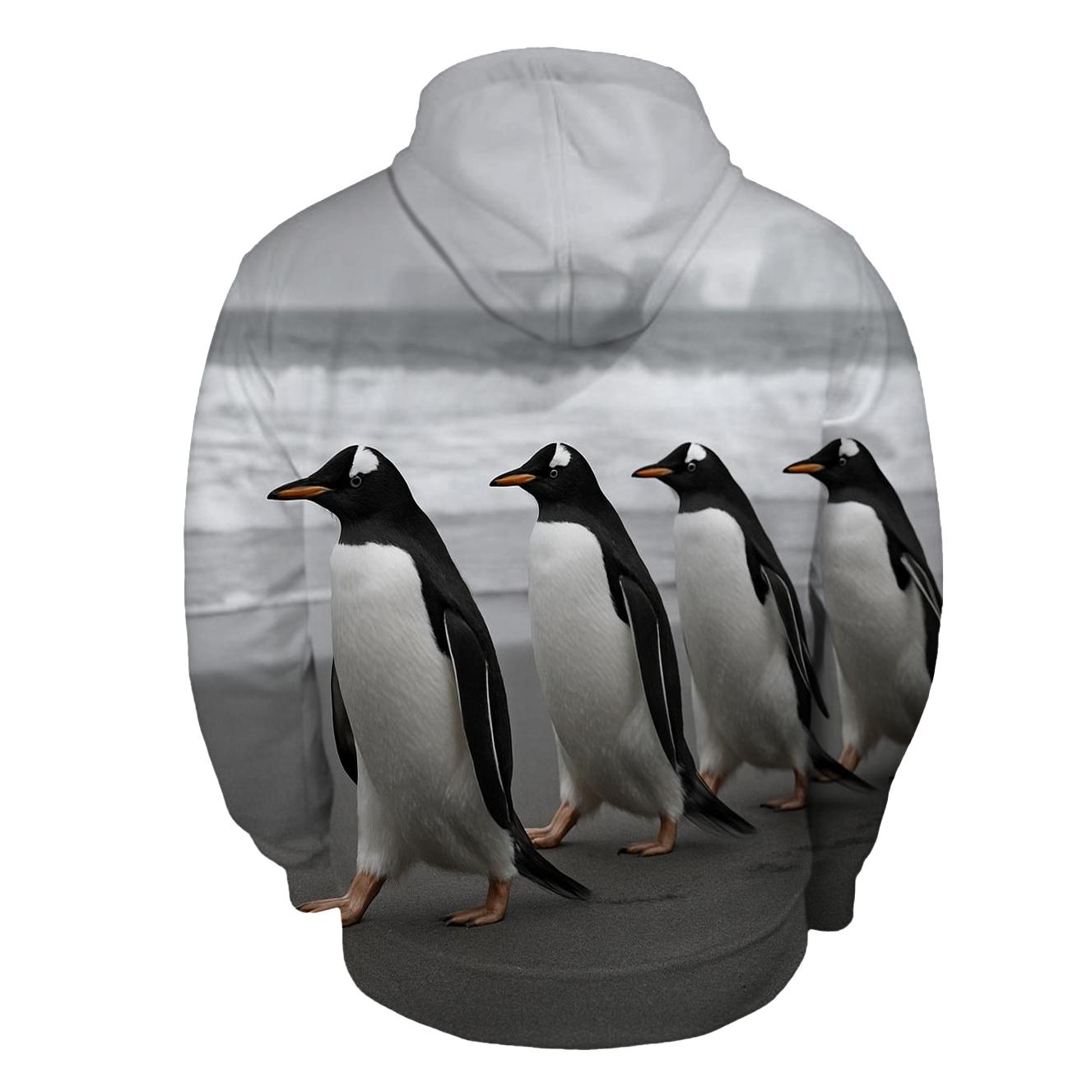 Gentoo Penguins In Coastal Drift pullover hoodies