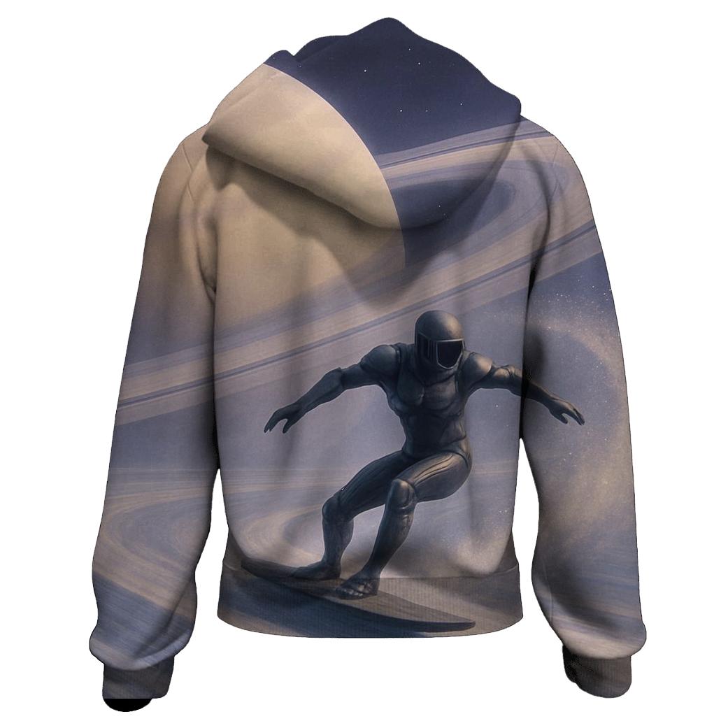 Saturn Rings Surf Session zip-up hoodies