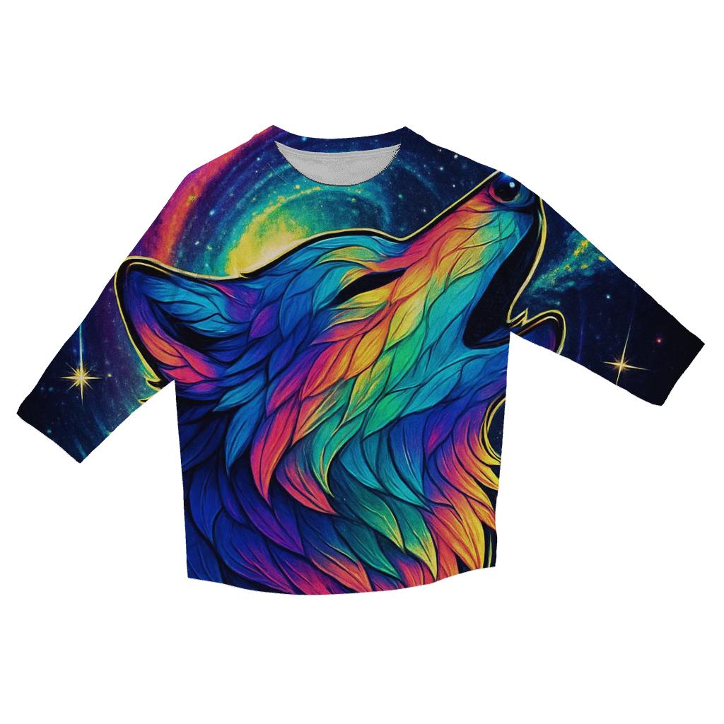 Celestial Echo Wolf trendy 3/4 sleeve tops